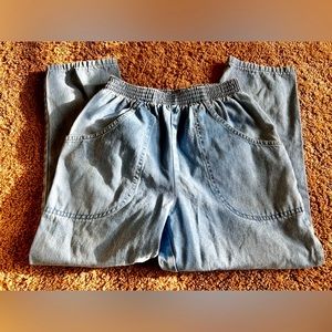 Cascade Blues 90s vintage short 100% cotton denim stretch waist pants